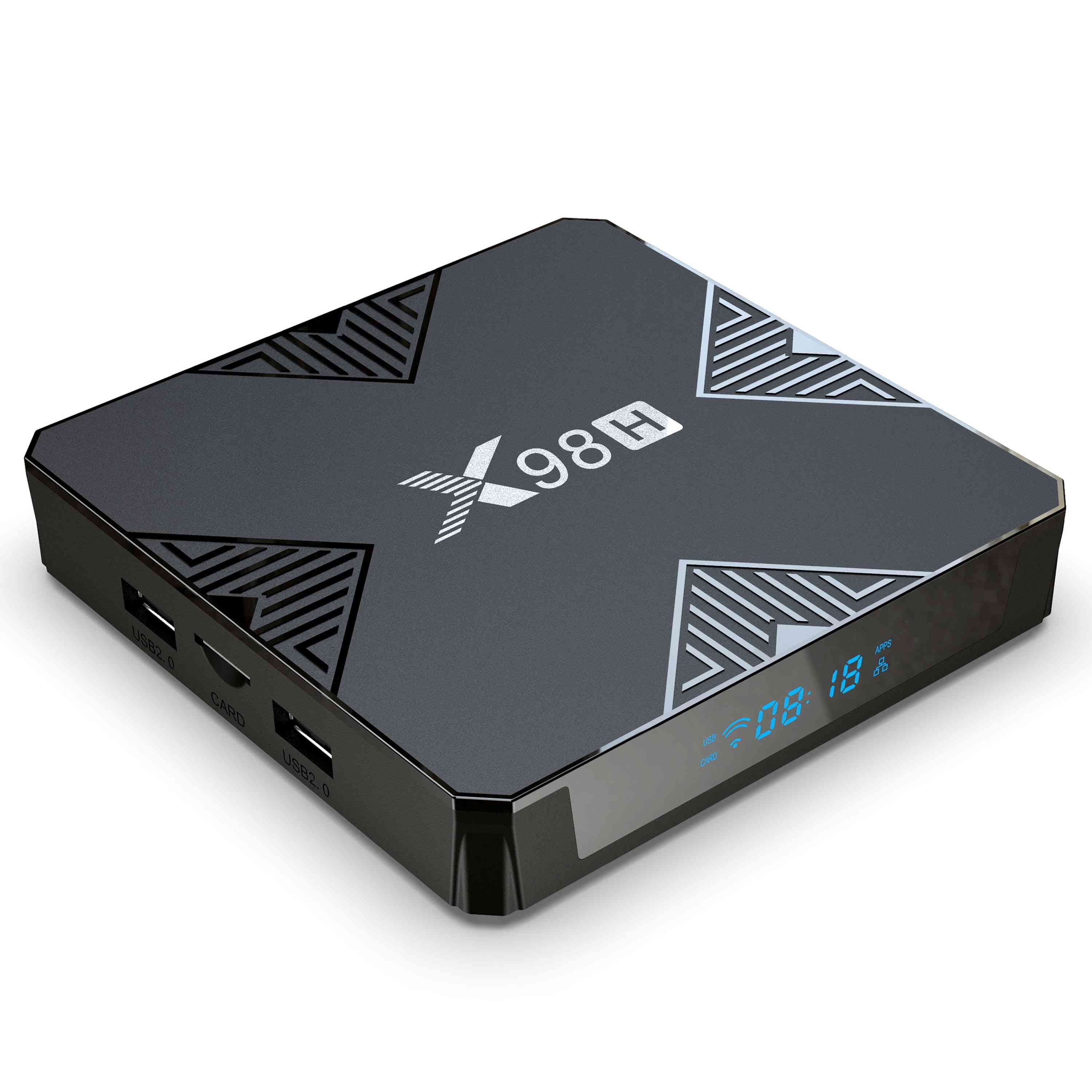 X98H Android TV Box 12.0 Allwinner H618 Quad Core Streaming Media Player Support Dual WiFi 2.4GHz 5GHz 4K Output 100M LAN Ethernet (4G 32G) X98H Android TV Box 12.0 Allwinner H618 Quad Core Streaming Media Player Support Dual WiFi 2.4GHz 5GHz 4K Output 100M LAN Ethernet (4G 32G)